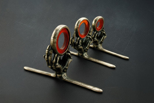 Reaper Agate Stripping Guide - Nickel Silver Frame - Red/Amber Stone