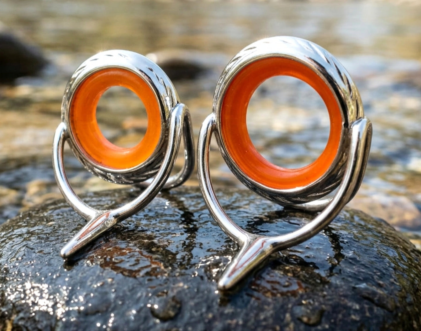 Lemke Amber Agate Guide – Rope Knurl - Bright Frame
