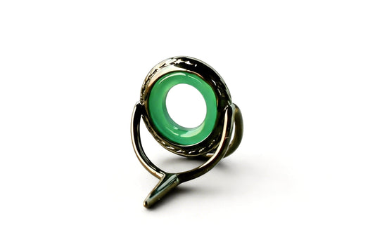 Lemke Green Agate Guide – Rope Knurl - Black Frame