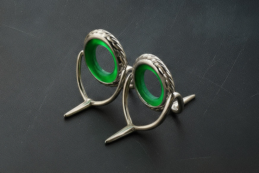 Lemke Green Agate Guide – Rope Knurl - Bright Frame