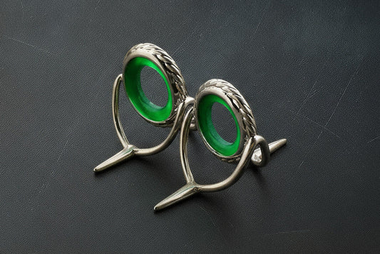 Lemke Green Agate Guide – Rope Knurl - Bright Frame