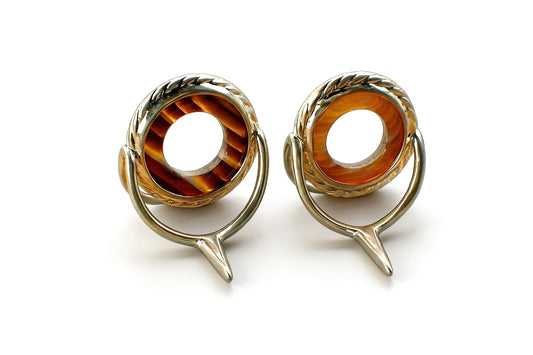 Lemke Brown Agate Guide – Rope Knurl - Bright Frame