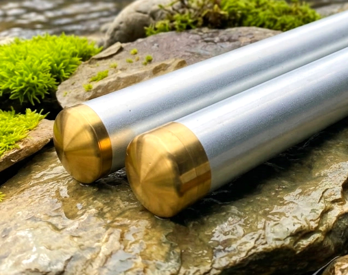 Aluminum Rod Tubes - 1 5/8" - Brass Hardware