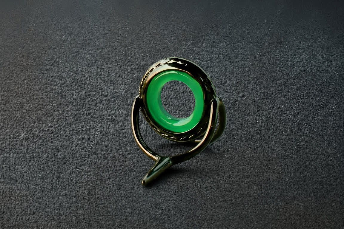 Lemke Green Agate Guide – Rope Knurl, Black Frame