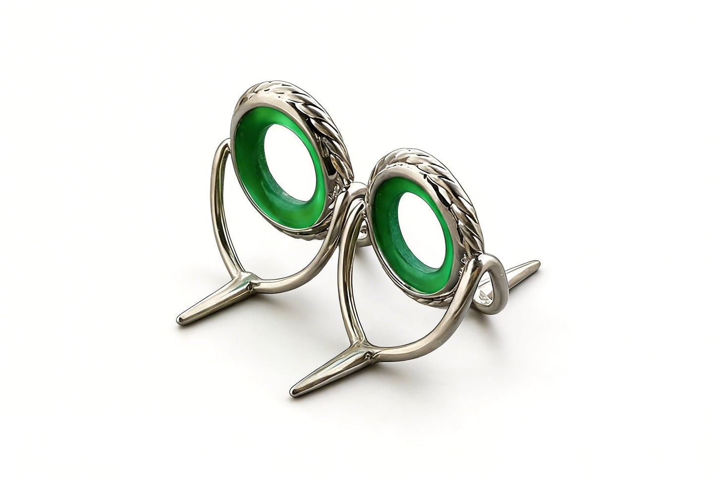 Lemke Green Agate Guide – Rope Knurl - Bright Frame
