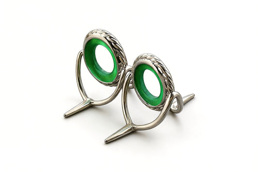Lemke Green Agate Guide – Rope Knurl - Bright Frame