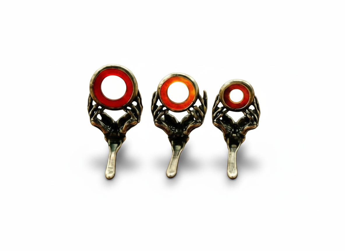 Reaper Agate Stripping Guide - Nickel Silver Frame - Red/Amber Stone