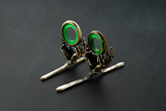 Reaper Agate Stripping Guide - Nickel Silver Frame - Green Stone