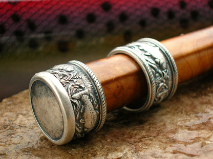 Trout Engraved Slide Band Reel Seat