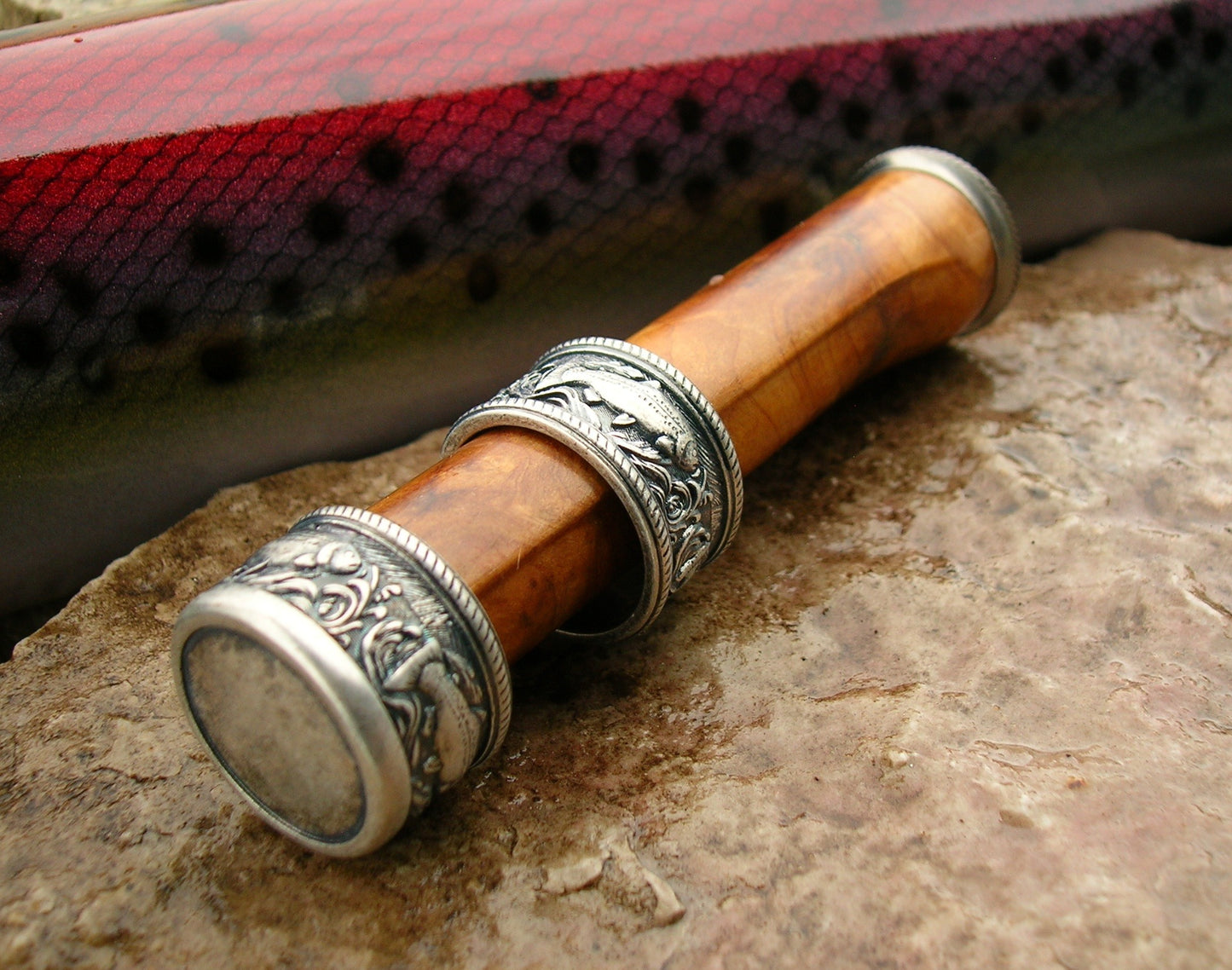 Trout Engraved Slide Band Reel Seat
