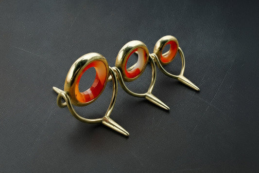 Lemke Red/Striped Agate Stripping Guide - Nickel Silver Frame