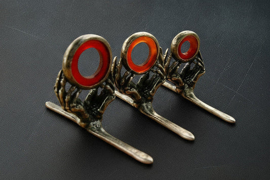 Reaper Agate Stripping Guide - Nickel Silver Frame - Red/Amber Stone