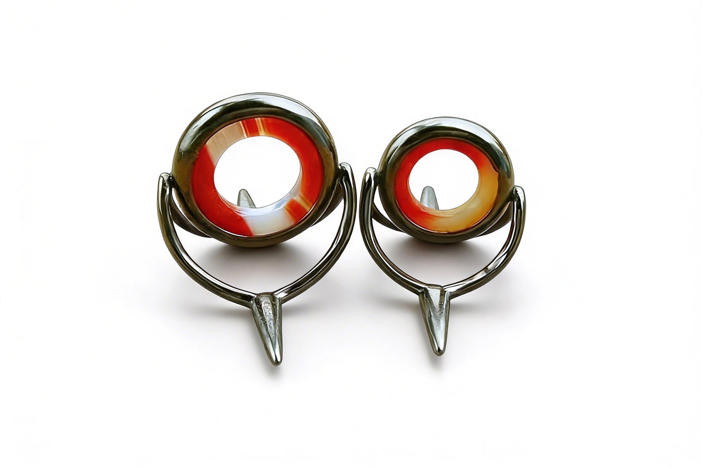 Lemke Red/Striped Agate Stripping Guide - Dark Nickel Frame