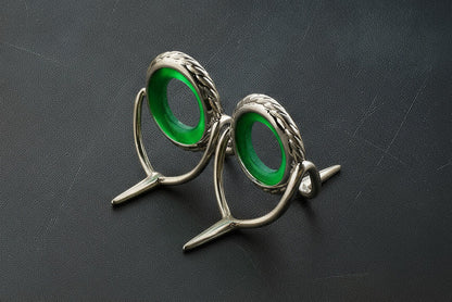 Lemke Green Agate Guide – Rope Knurl - Bright Frame