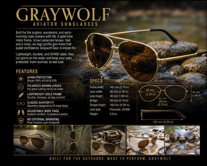 Graywolf Aviator Polarized Sunglasses