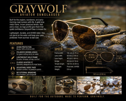 Aviator Polarized Sunglasses - UV400
