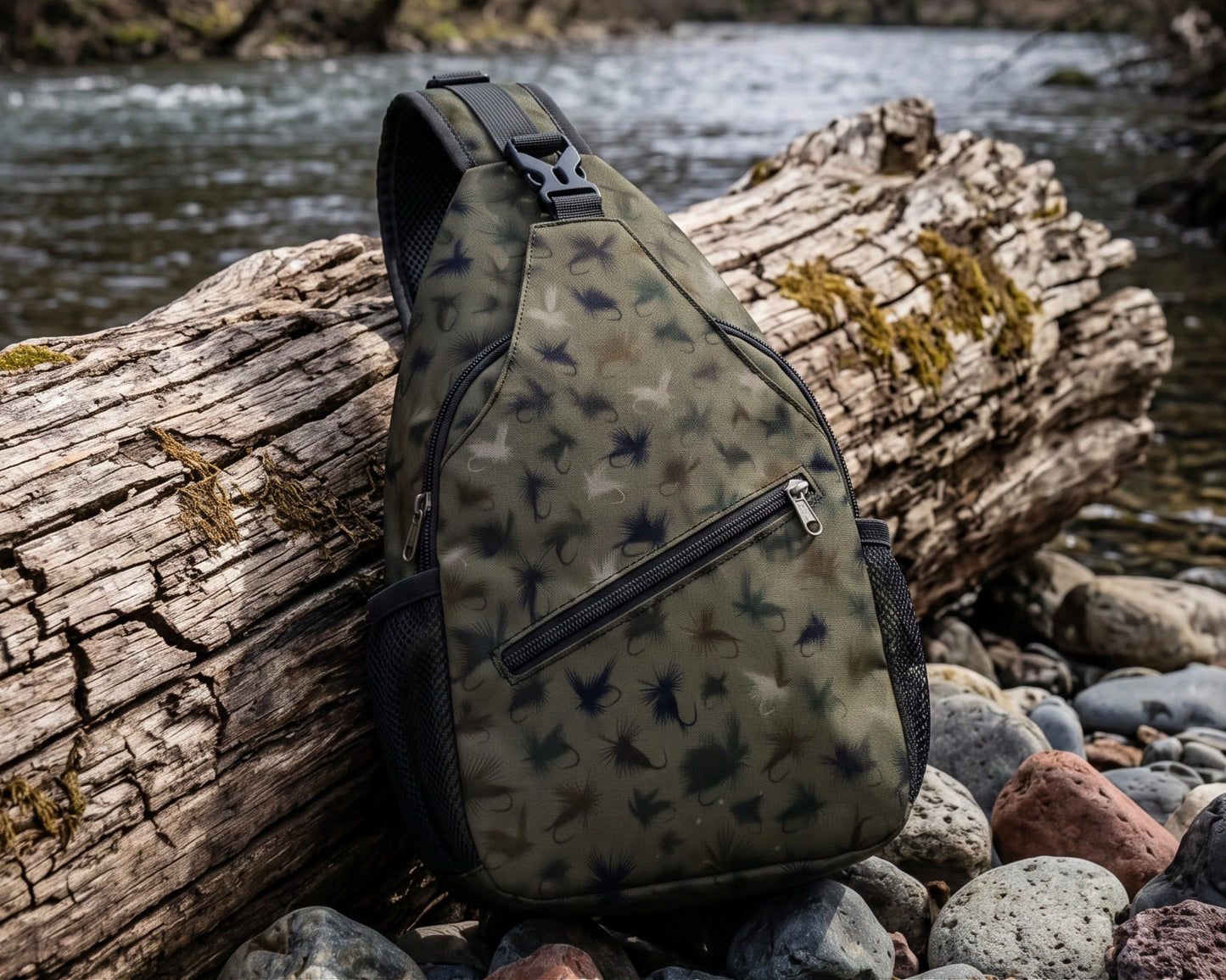 Graywolf Sling Pack – Dark Camo Dry Fly Edition