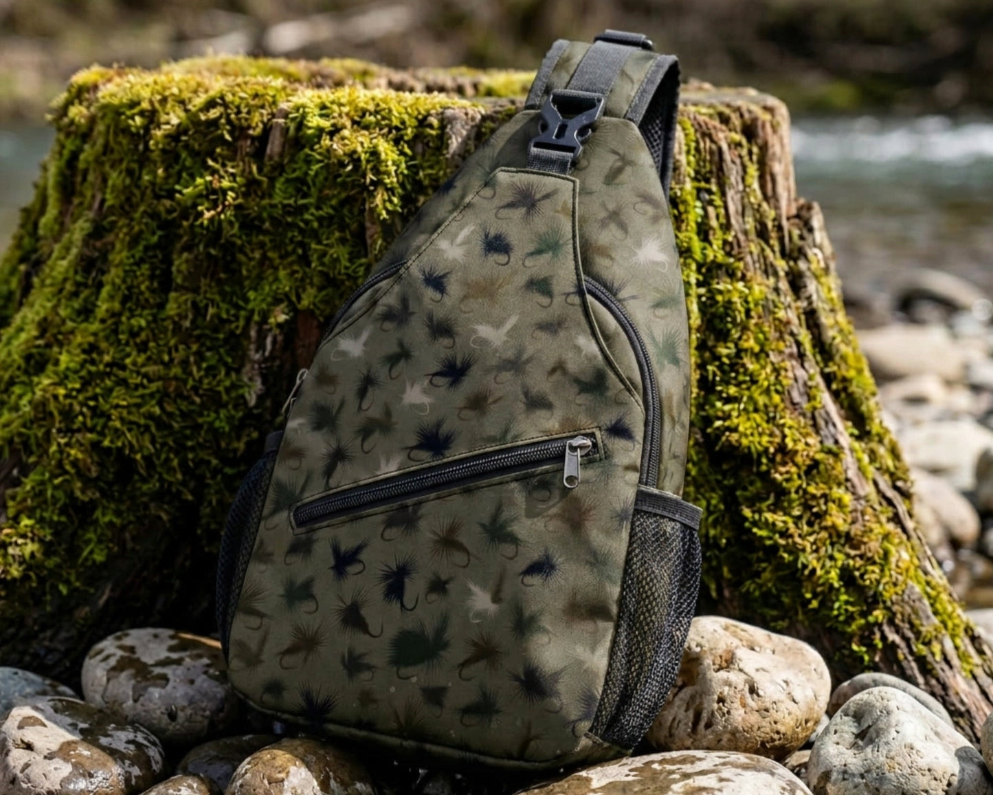 Graywolf Sling Pack – Dark Camo Dry Fly Edition