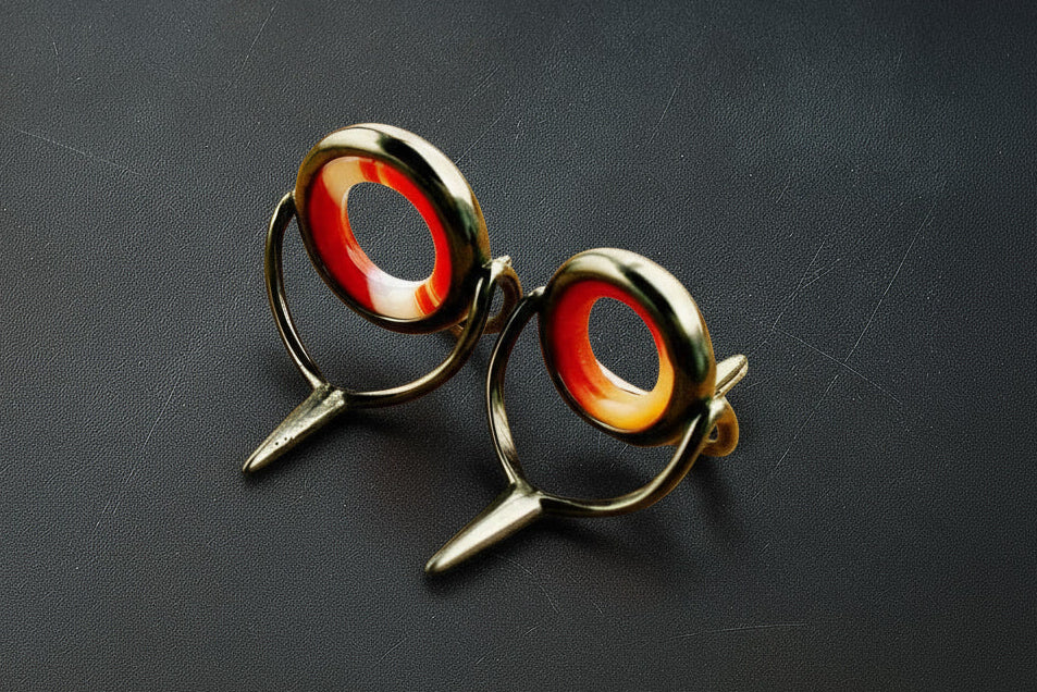 Lemke Red/Striped Agate Stripping Guide - Dark Nickel Frame