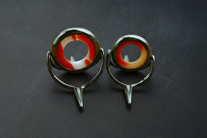 Lemke Red/Striped Agate Stripping Guide - Dark Nickel Frame