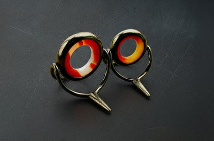 Lemke Red/Striped Agate Stripping Guide - Dark Nickel Frame