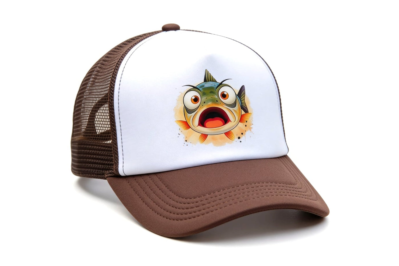 Fish Juice "Scared" Fish Hat - Brown