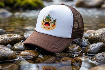 Fish Juice "Scared" Fish Hat - Brown