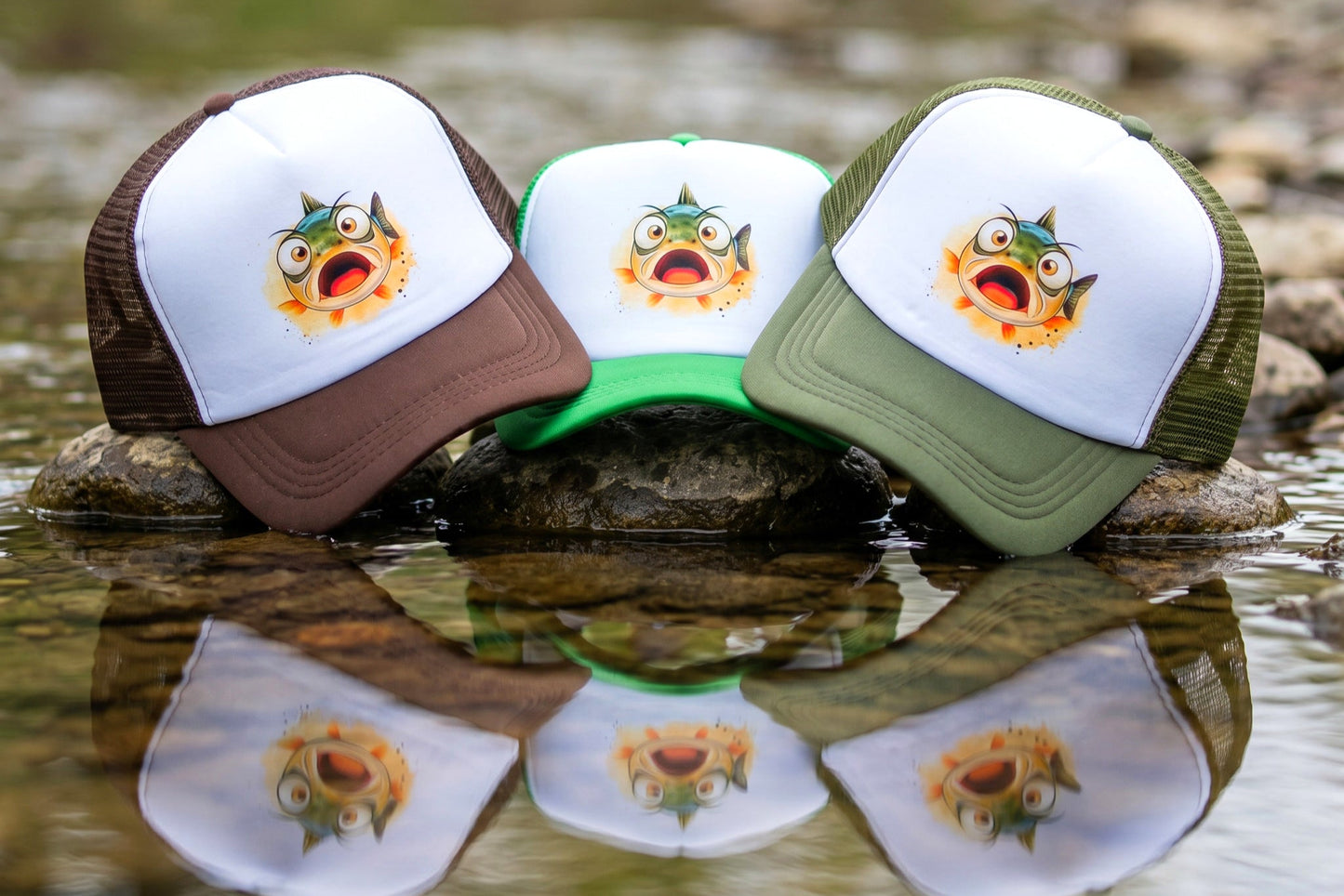 Fish Juice "Scared" Fish Hat - Green