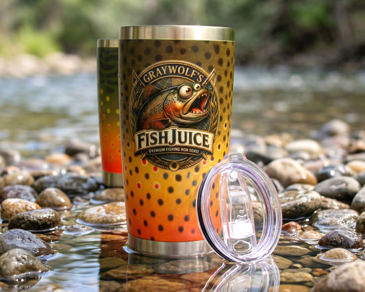 Fish Juice Trout Pattern Travel Mug — 20oz