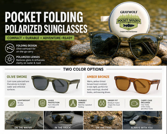 Graywolf Pocket Shades - Folding Glasses - Polarized