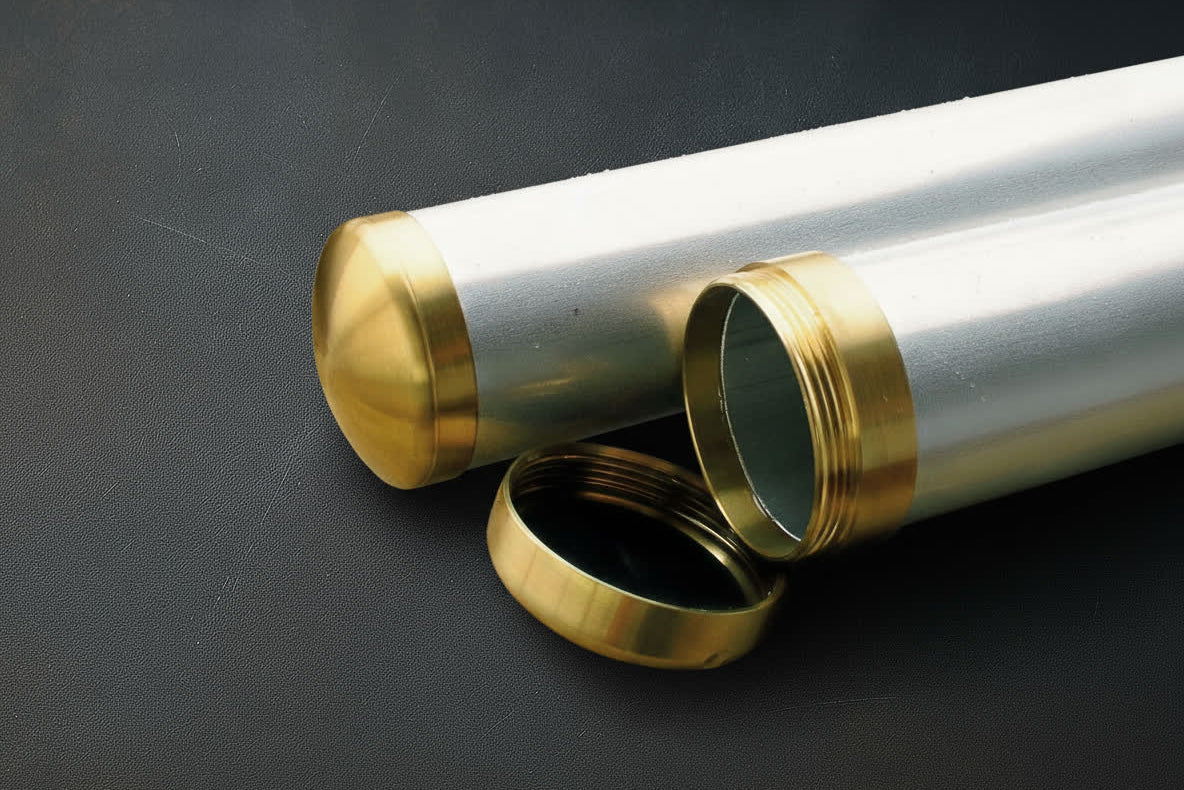 Aluminum Rod Tubes - 1 5/8" - Brass Hardware
