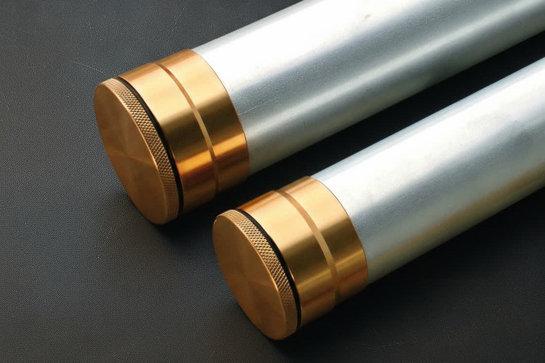 Aluminum Rod Tubes - 1 5/8" - 2" - 2.5" - Gold Ends
