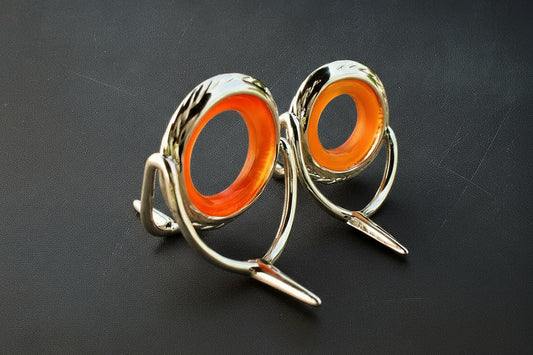 Lemke Amber Agate Guide – Rope Knurl, Bright Frame