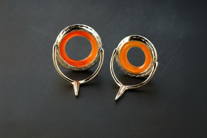 Lemke Amber Agate Guide – Rope Knurl, Bright Frame