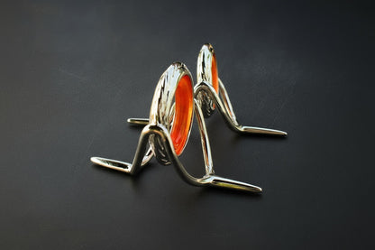 Lemke Amber Agate Guide – Rope Knurl, Bright Frame