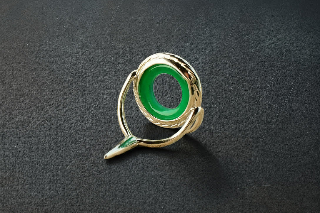 Lemke Green Agate Guide – Rope Knurl, Bright Frame