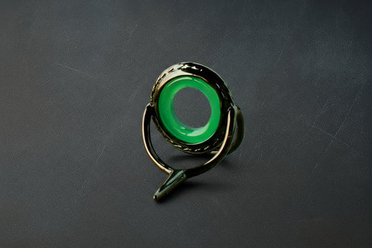 Lemke Green Agate Guide – Rope Knurl, Black Frame