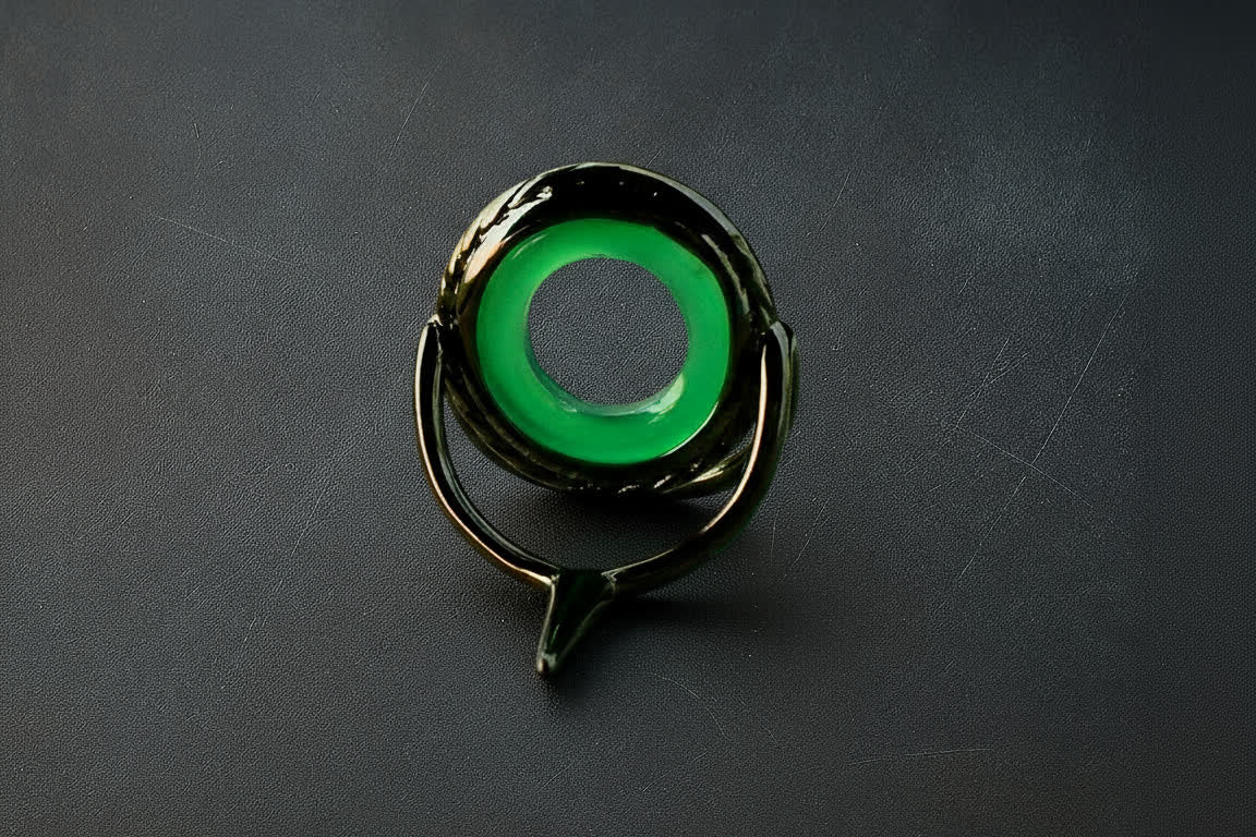 Lemke Green Agate Guide – Rope Knurl, Black Frame