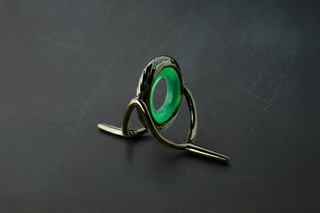 Lemke Green Agate Guide – Rope Knurl, Black Frame