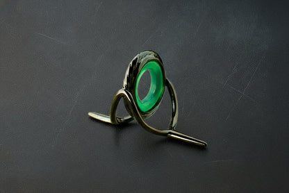 Lemke Green Agate Guide – Rope Knurl, Black Frame