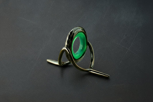 Lemke Green Agate Guide – Rope Knurl, Black Frame