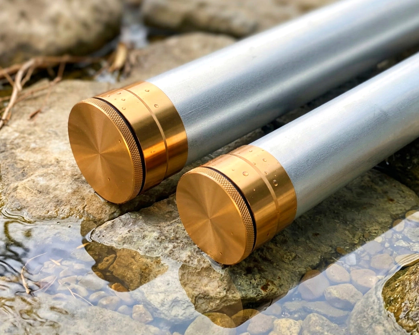 Aluminum Rod Tubes - 1 5/8" - 2" - 2.5" - Gold Ends