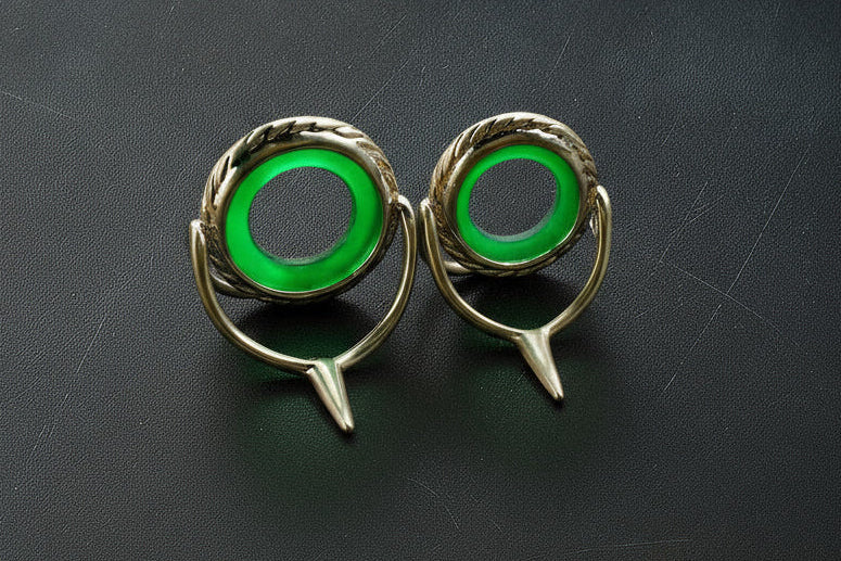 Lemke Green Agate Guide – Rope Knurl - Bright Frame