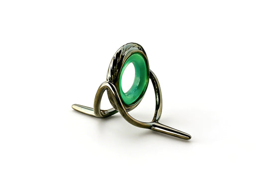 Lemke Green Agate Guide – Rope Knurl - Black Frame