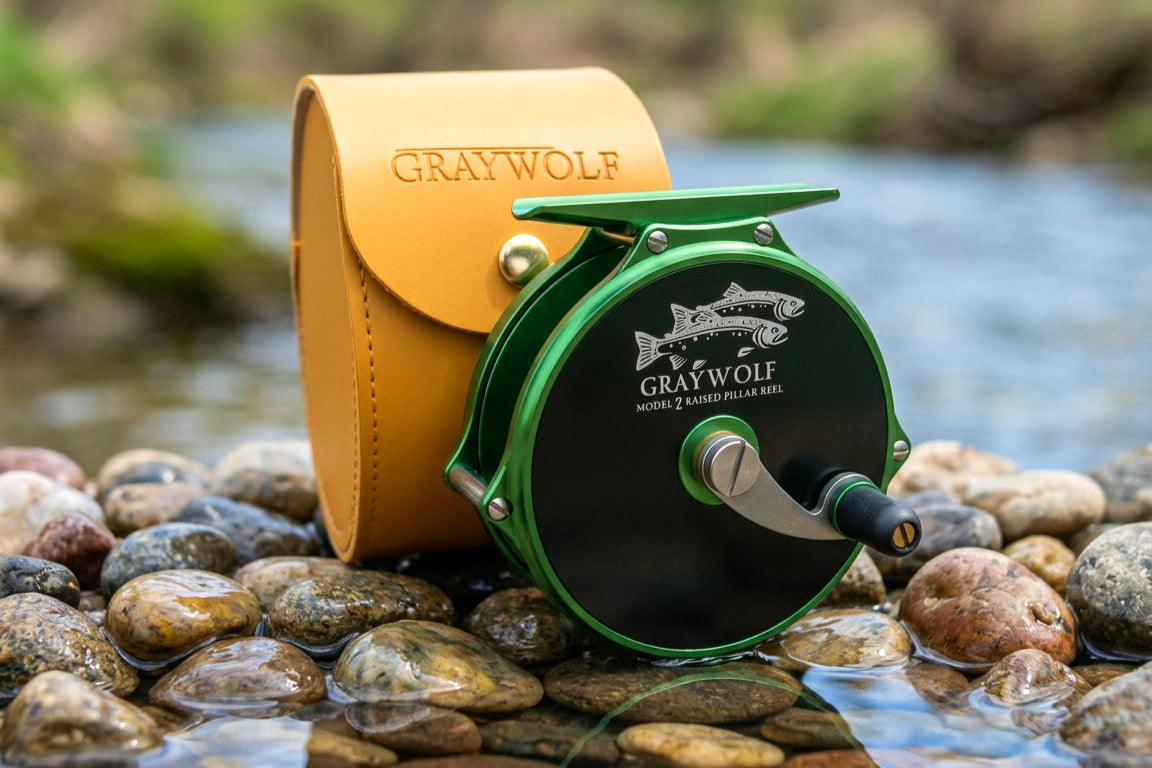 Graywolf Model 2 Raised Pillar Reel 4-7wt - Green/Black