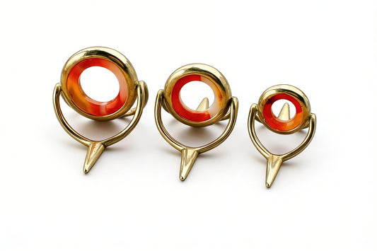 Lemke Red/Striped Agate Stripping Guide - Nickel Silver Frame