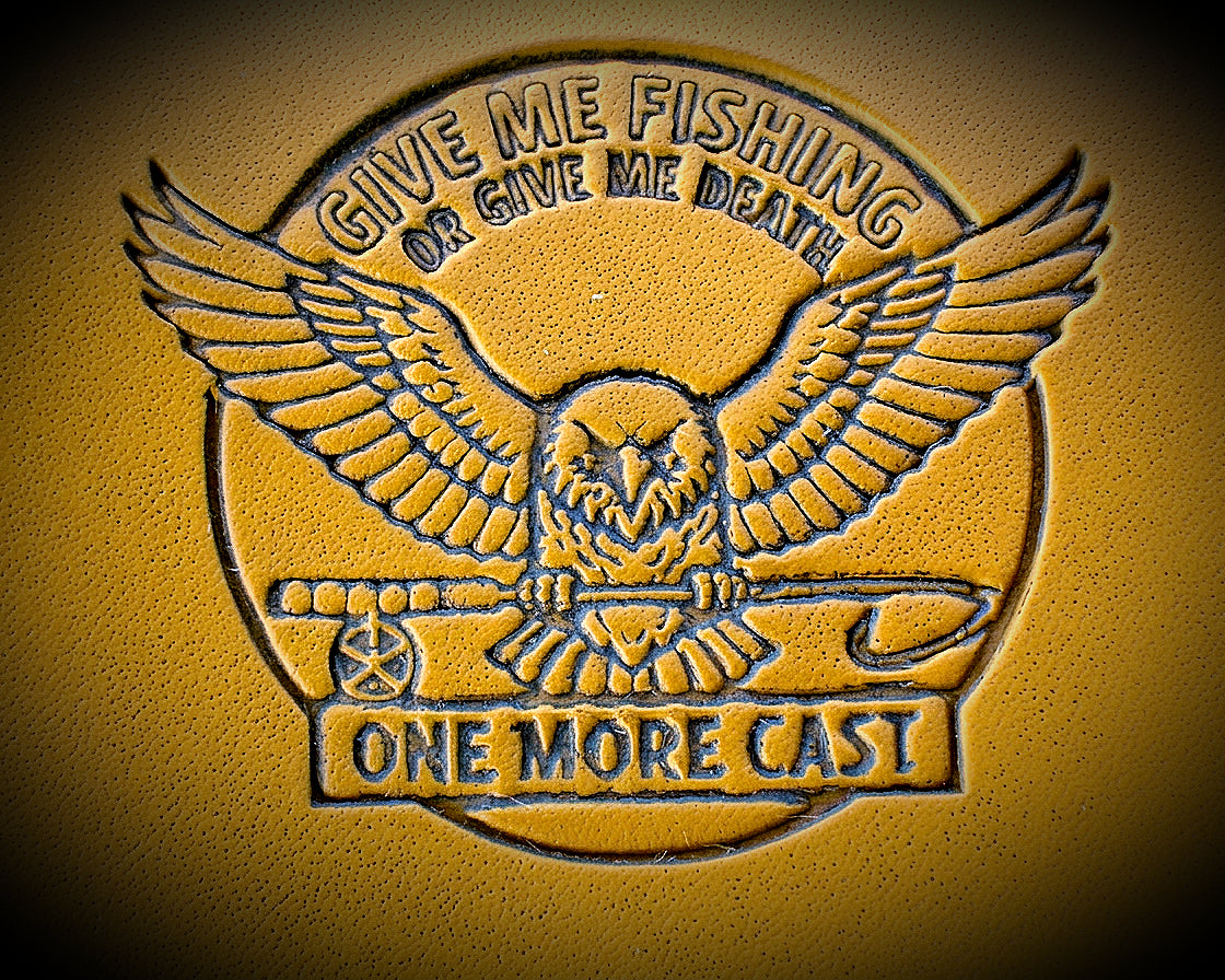 Eagle Give me Fishing or Give me Death - Fly Wallet – 3 1/8" x 3 1/8"