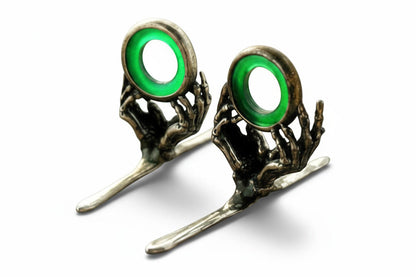 Reaper Agate Stripping Guide - Nickel Silver Frame - Green Stone