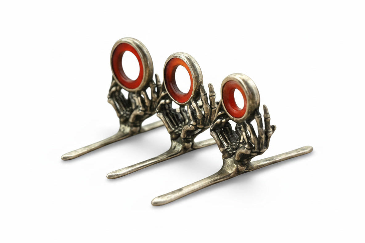 Reaper Agate Stripping Guide - Nickel Silver Frame - Red/Amber Stone