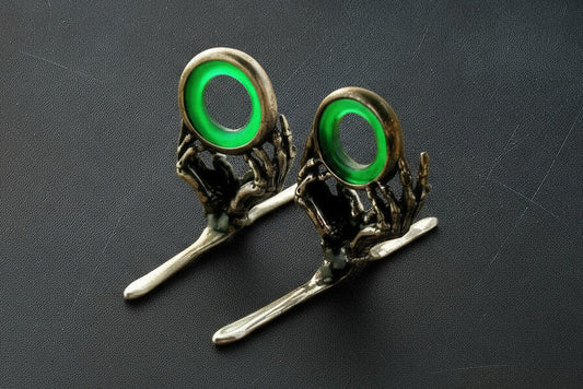 Reaper Agate Stripping Guide - Nickel Silver Frame - Green Stone